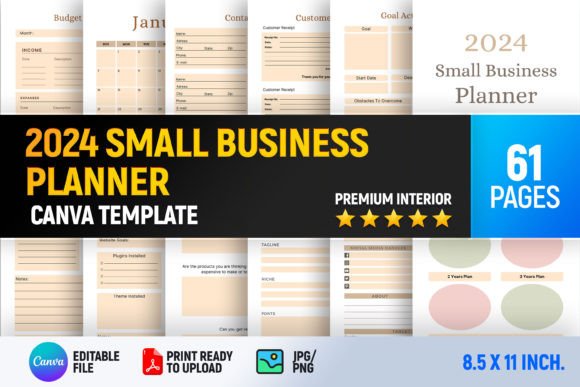 2024 Small Business Planner: Your Complete Guide to the KDP Interior and Canva Template Revolution