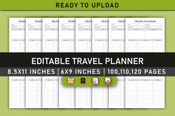 Editable Travel Planner for KDP Interiors