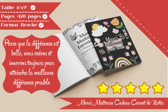 Merci Maîtresse Cadeau Carnet de Notes Personnalisé