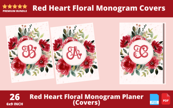 The Red Heart Floral Monogram Journal Cover: Where Design Meets Daily Purpose