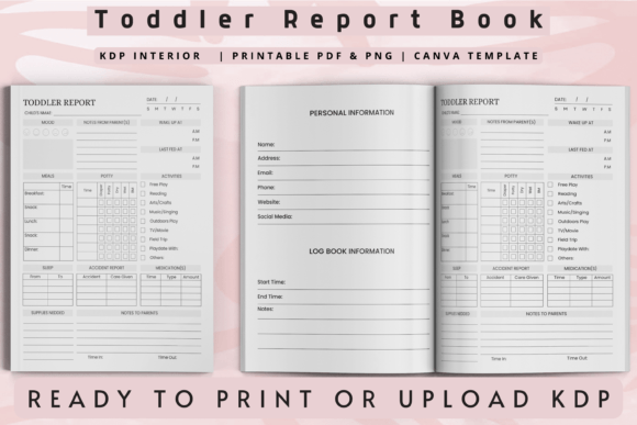 The Toddler Report Book KDP Interior: Your Practical Companion for Tracking Daily Routines