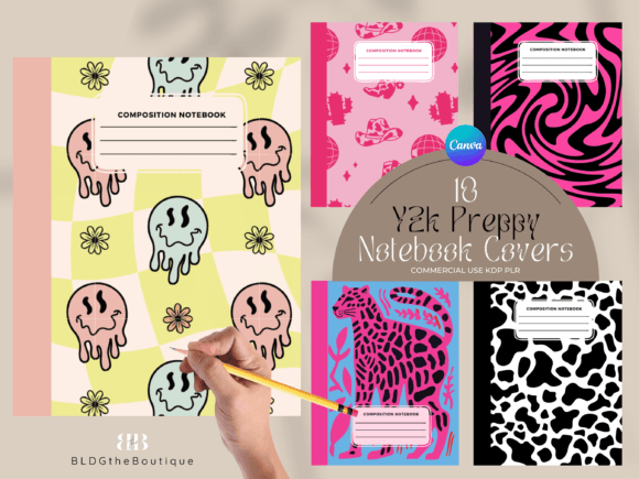 Y2k Preppy Composition Notebook Covers